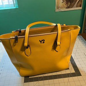 Why Not? Yellow Italian Leather Purse Excellent Condition